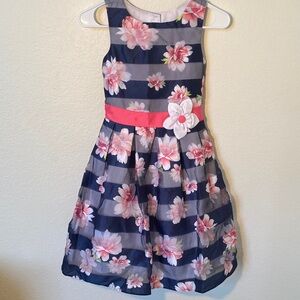 Jona Michelle Navy and Pink Floral Dress